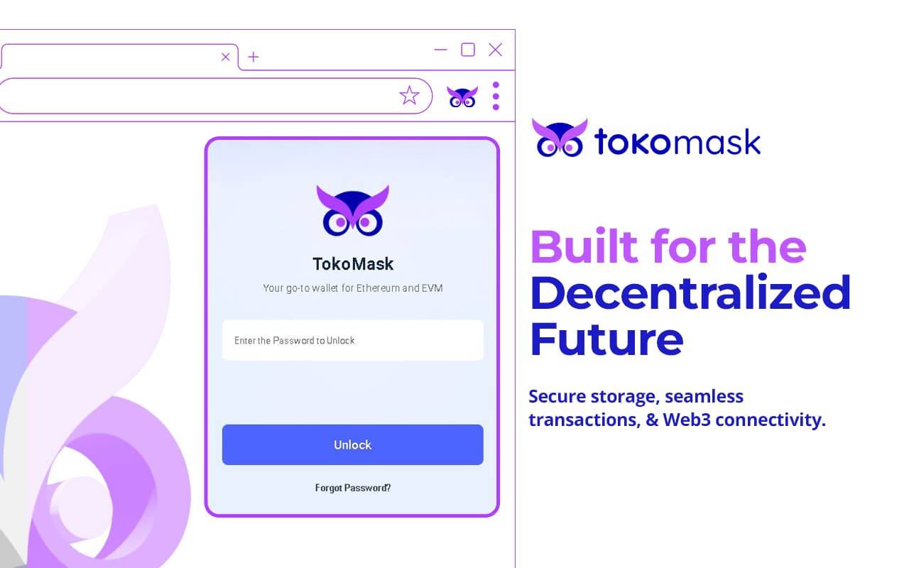 TokoMask welcome screen